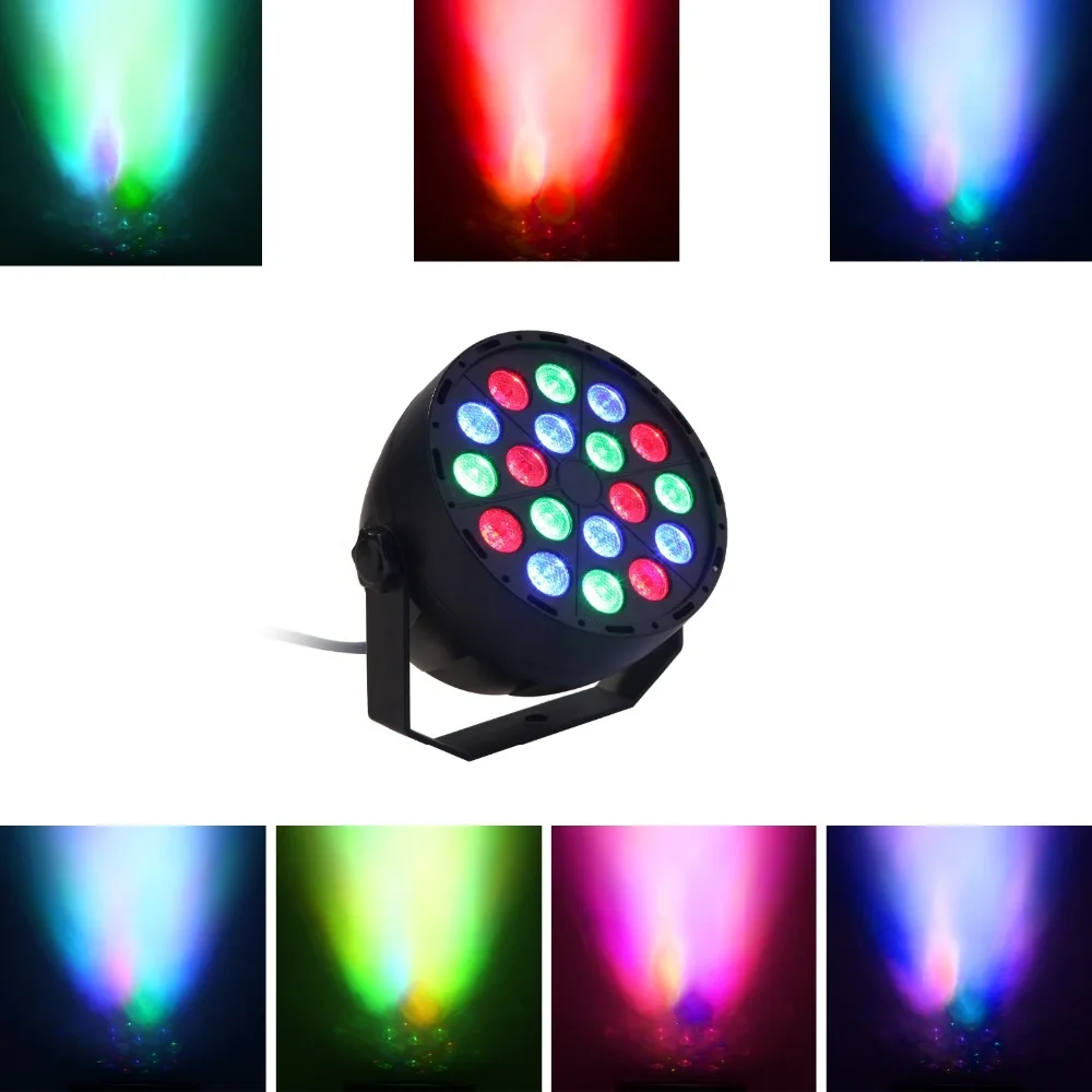 

New Par LightS 18 LED RGB 18W LED Stage Lighting DMX 512 Club Disco Party Lighting effect Ballroom KTV Bar Wedding DJ Live Show