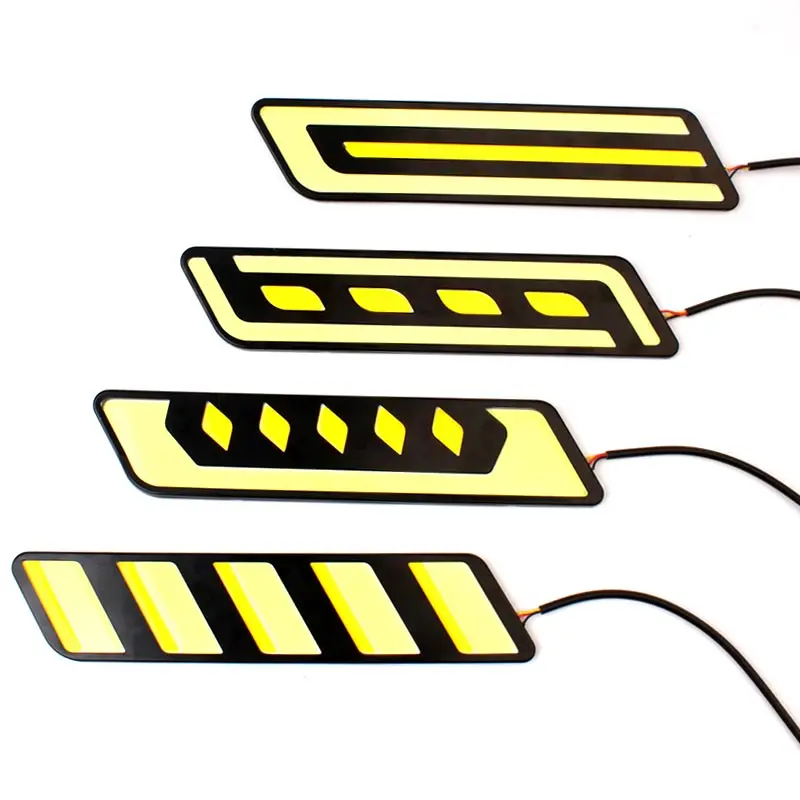 

Cars Daytime Running Light LED DRL 12v Waterproof COB Aluminum Day Light White DRL Yellow Turning Signal Car Running Light