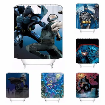 

Custom Batman Superman Bathroom Acceptable Shower Curtain Polyester Fabric Bathroom Curtain #180318-37-1