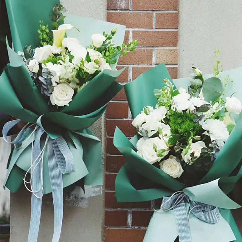 20 шт. корейские цветы двухцветная бумажная упаковка подарочная упаковка нейтральный цвет флористическая Упаковка Бумажные цветы букет поставки