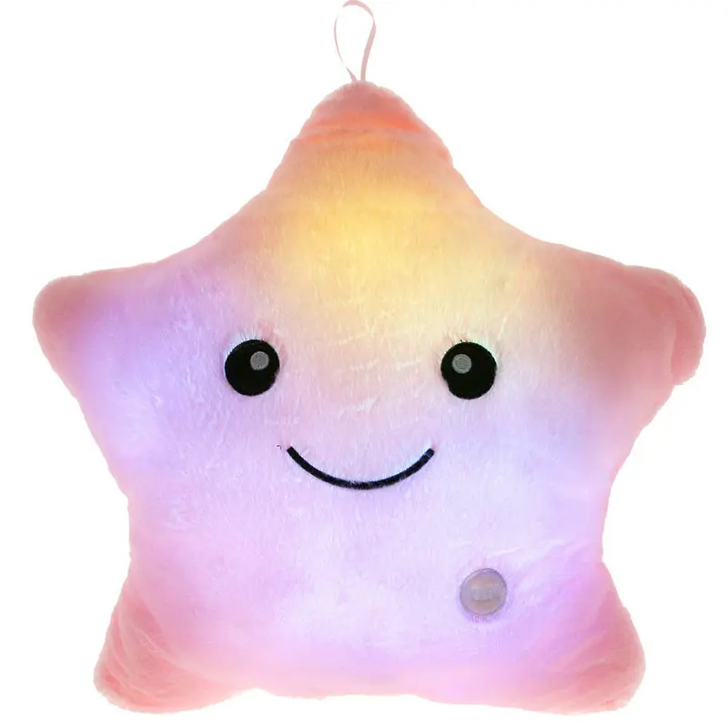 Романтический 7 цветов, меняющий светодиодный свет, милая звезда, светящаяся мягкая подушка игрушка в подарок