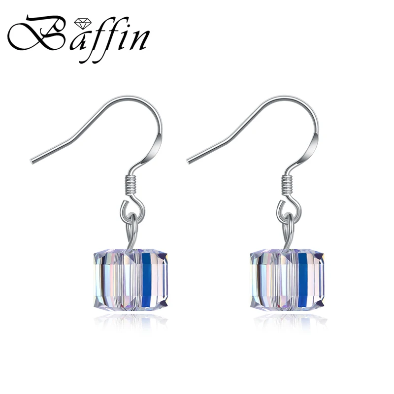 Cube Swarovski Element Drop Earrings Crystal Dangle earrings
