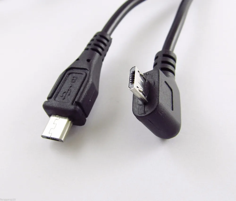 10 قطع مايكرو 5 دبوس موصل usb ذكر زاوية الحق إلى مايكرو usb تمديد كابل الحبل 1 متر