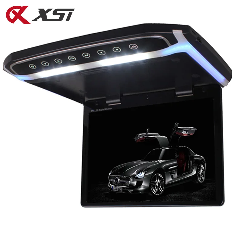 Автомобильный откидной монитор XST 14 1 дюйма ЖК дисплей TFT 1080P USB FM HDMI SD сенсорная