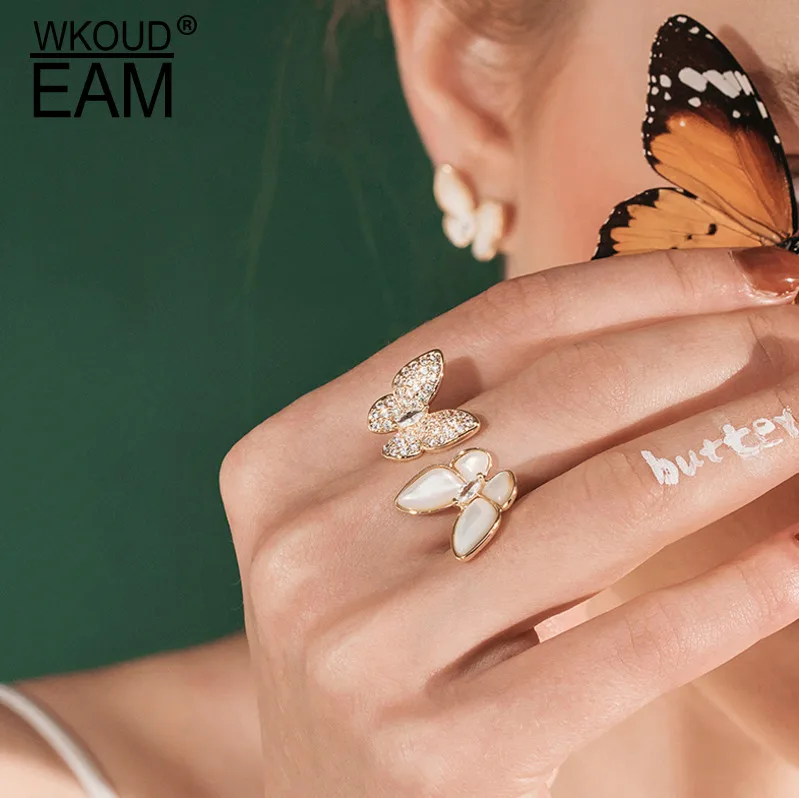 

WKOUD EAM 2019 New Fashion Zinc Alloy Butterfly Rings For Women Anillos Mujer Finger Ring Gift Party Jewelry Accessories 6#JY121