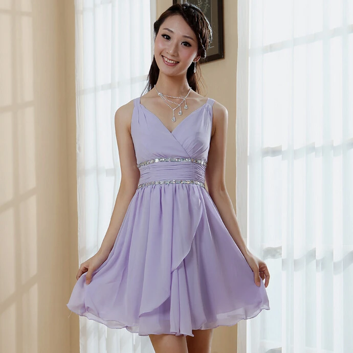 women plus size lavender light purple modest knee length v neck a line