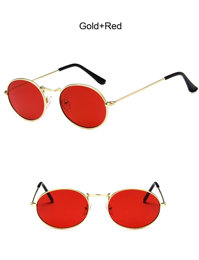 Ретро овальные солнцезащитные очки для женщин Роскошные брендовые дизайнерские винтажные маленькие черные красные желтые солнцезащитные очки для женщин UV400