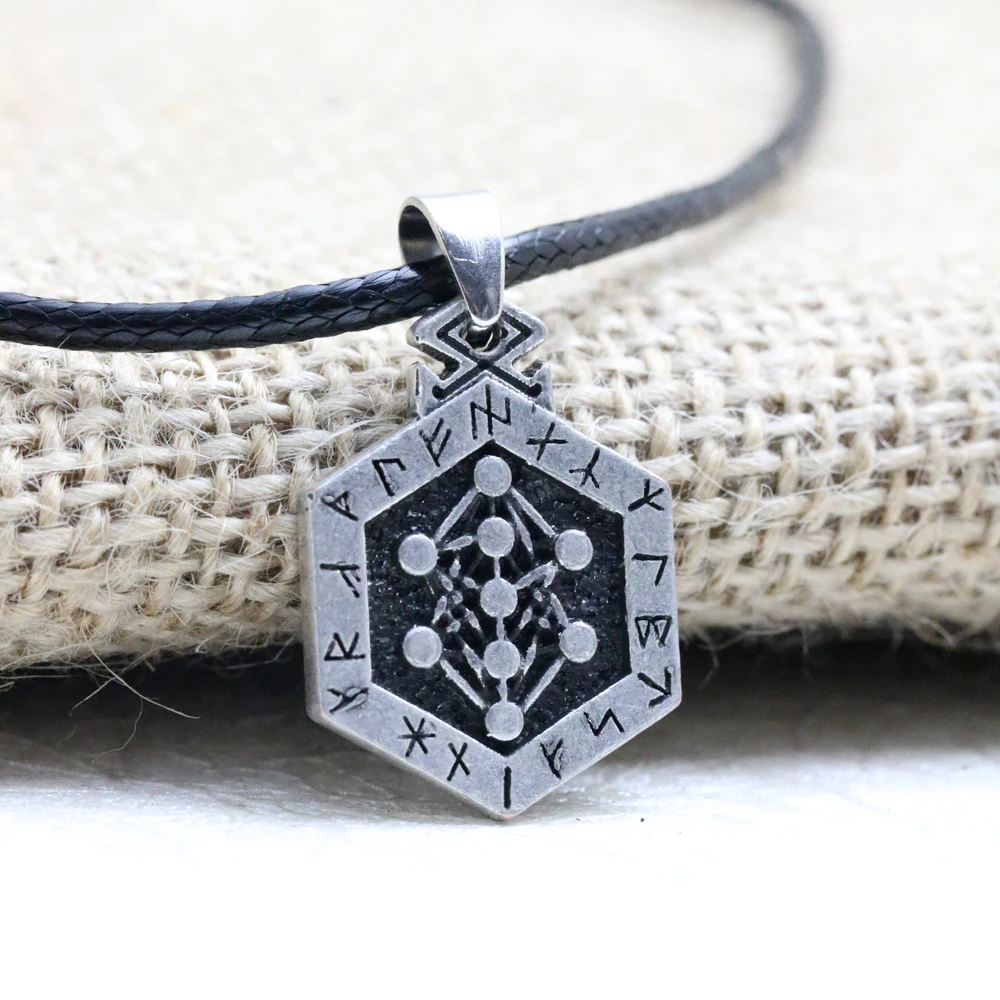 LANGHONG 10pcs Norse Vikings Amulet PENDANT Necklace Runes Talisman yggdrasil Tree of Life Pendant | Украшения и аксессуары