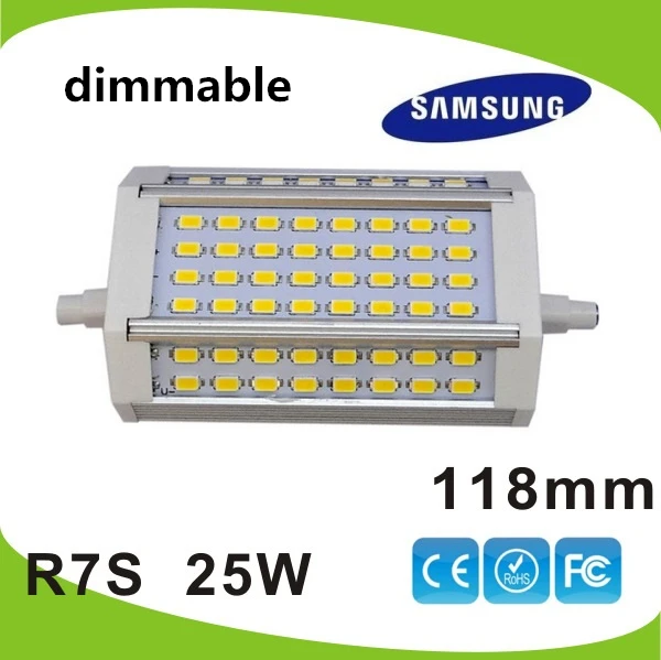 Бесплатная доставка 25 Вт LED 118 мм R7S Свет затемнения J118 R7S лампа Заменить 250 Вт галогенная лампа AC85-265V