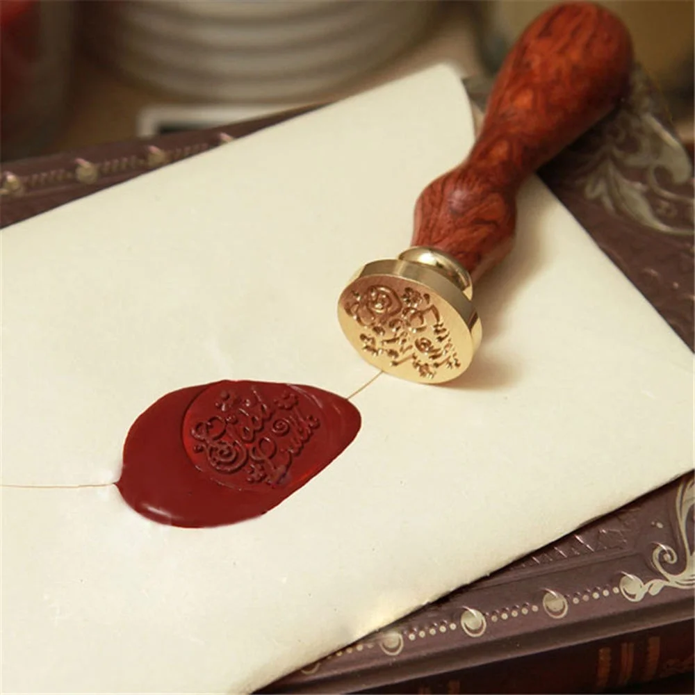 Уникальная древесина ручка воск печать штамп Свадебный заказ/поздравления конверт печать Скрапбукинг поздравления сургучные штампы