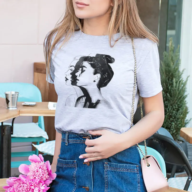 

Harajuku Cool Sketch Girls Print Summer 2019 Fashion T Shirts Women Female T-shirt O Neck Aesthetic Tees Shirt Femme Casual Tops