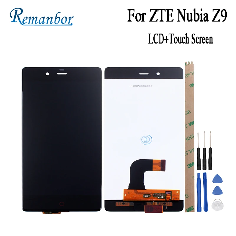 

Remanbor For ZTE Nubia Z9 NX508J LCD Display and Touch Screen Assembly Accessories For ZTE Nubia Z9 Repair Parts+Tools+Tapes