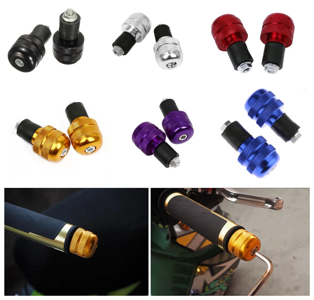 

7/8" 22mm Universal Motorcycle Handlebar handle Grips end Ends Cap Plug for Ducati MONSTER 400 620 MTS 695 696 796 S2R 800 DaRk