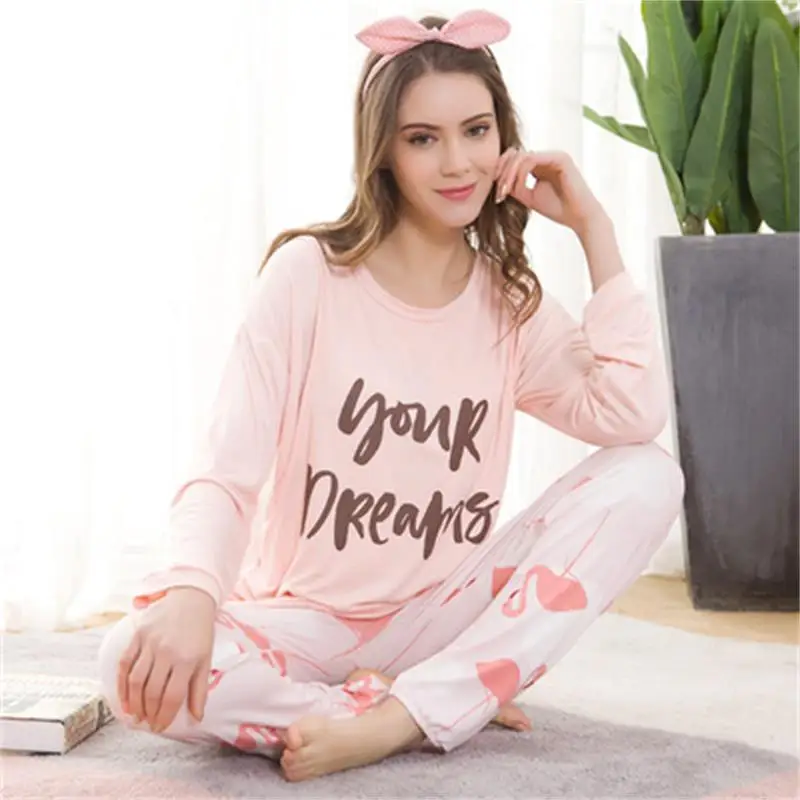 

Pink Home 100%cotton Maternity long sleeve Winter Maternity Sleepwear for Pregnant woman Pajamas Suit for Feeding