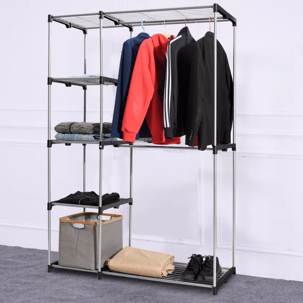 Giantex Closet Organizer Garment Rack Portable Clothes Hanger Storage Rack Home Shelf Home Furniture HW56835 Giantex Closet Organizer Garment Rack Portable Clothes Hanger Storage Rack Home Shelf Home Furniture HW56835