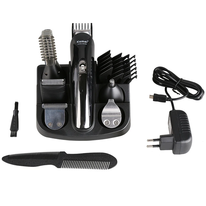 Kemei 6-in-1 KM-600 Rechargeable Hair Trimmer Titanium Hair Clipper Electric Shaver Beard Trimmer Men Styling Shaving Tools-1
