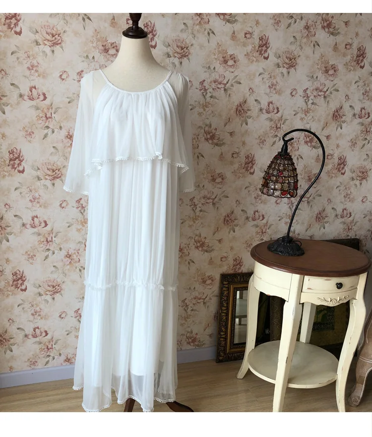 New Factory Dress Ladies Vintage Lace Nightgown Sleepwear Gown Robe Set