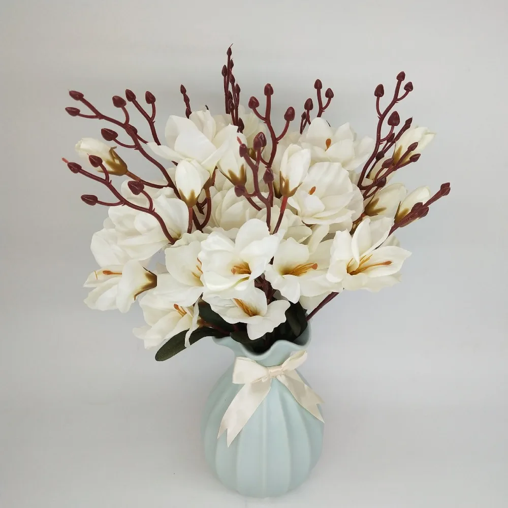 Simulation Silk Magnolia Orchid Flower Artificial Flowers For Home Party Wedding Bouquet Simple Style Big Size Orchid JH76 (4)