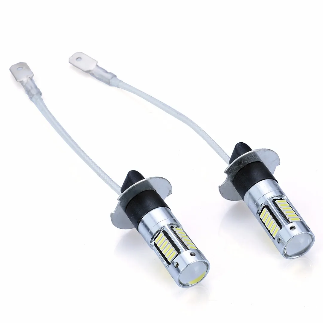 

2pcs H3 4014 30LED 25W 550LM High Power Car Fog Light DRL Lamp Bulb 6500K White Automobiles Car Decorative Lamp