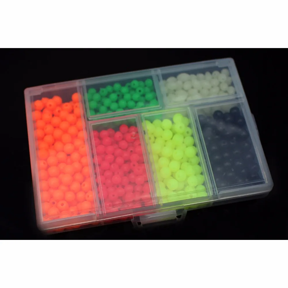 Tigofly 850pcs/box Plastic Fishing Beads Round&oval Luminous Sea ...