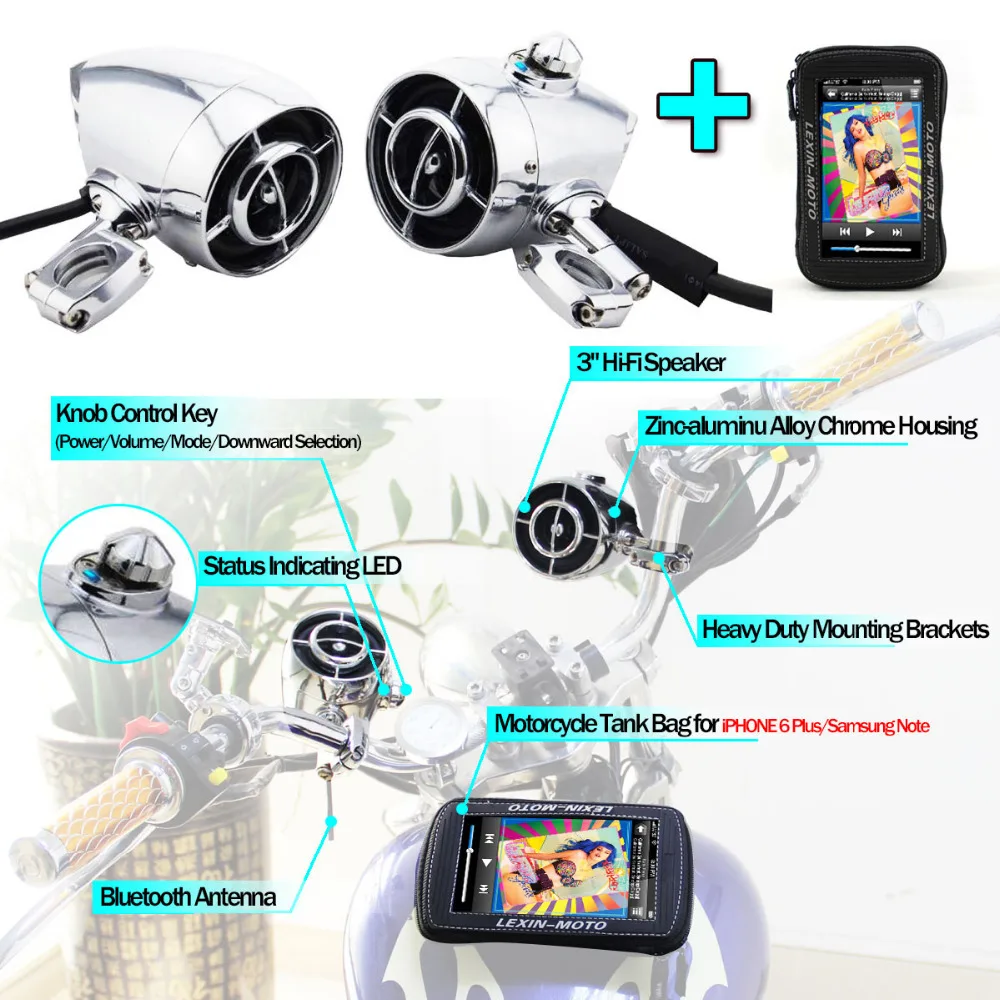 motorcycle speakers with built in amp