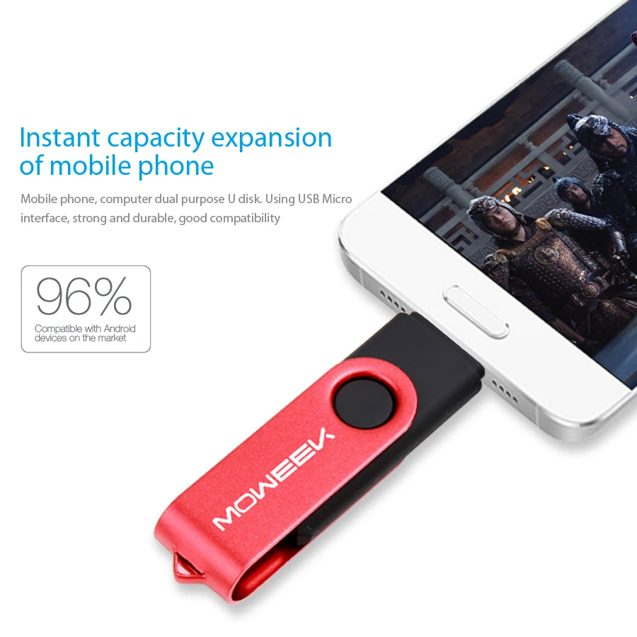 Moweek M33 Мода 2016 года металла OTG USB 2.0 cle 4/8/16/32/64 ГБ flash drive полный Ёмкость флешки usb memory