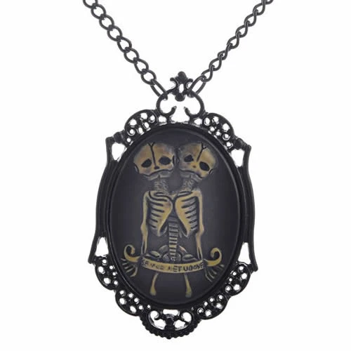 Necklace Wholesale Retro Skeleton Pendant Link Chain Cameos