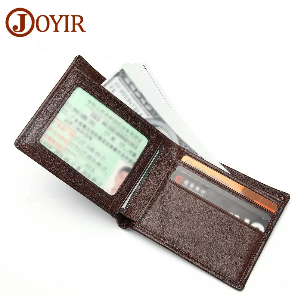

Men's Wallet Vintage Style Genuine Leather Men Slim Short Wallet Male Small Purse Credit Card & RFID Card Holder Male Walllet