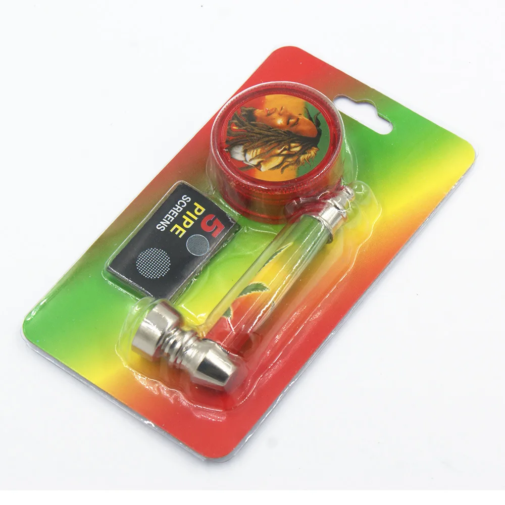 

Set Metal Pipe Smoking Pipes Smoke Smoke Narguile Hookah Jamaica Tobacco Pipe Mouthpiece With Grinder And Screen