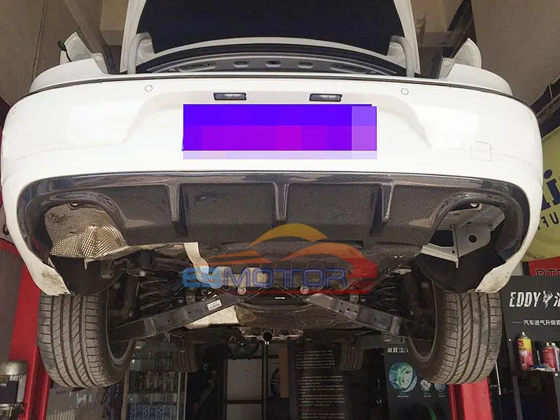 Real Carbon Fiber R-Line Style Rear Bumper Lip Diffuser Spoiler For Volkswagen CC 4Door Dual Side Dual Exhaust Sedan 2012UP
