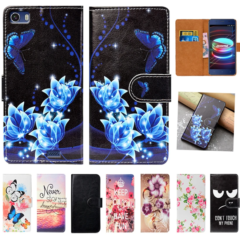 

Wallet Case For Digma LINX X1 X1 Pro 3G Case High Quality PU Leather 5.0" Print Flip Back Cover Book Case For Digma LINX X1