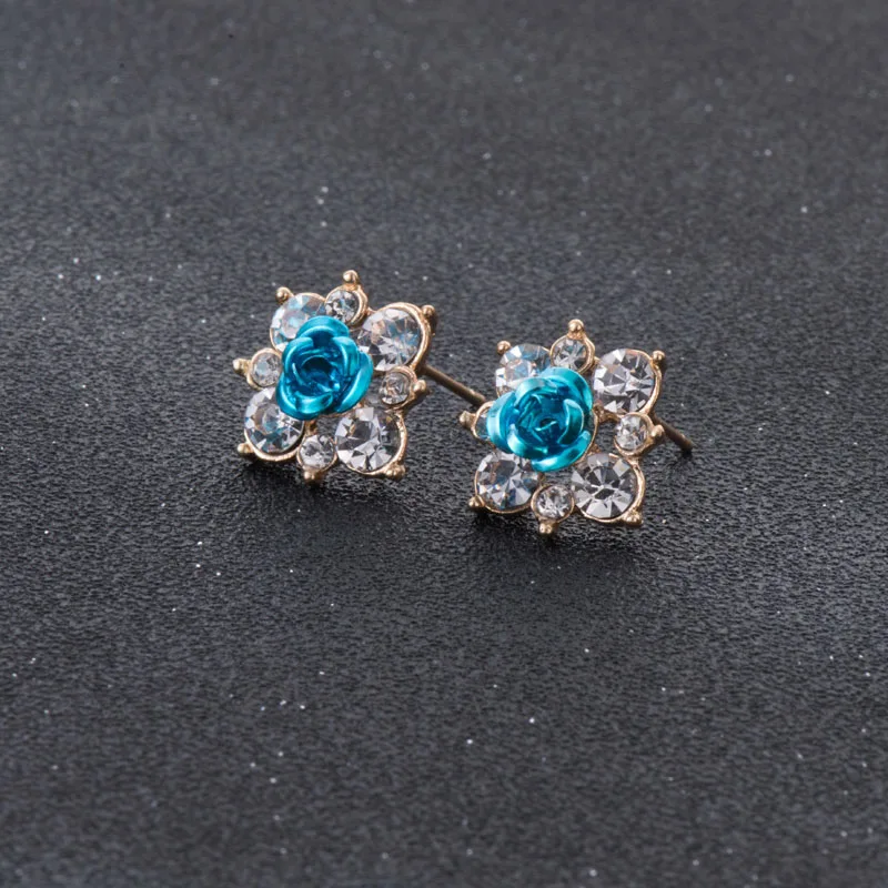light blue statement earrings
