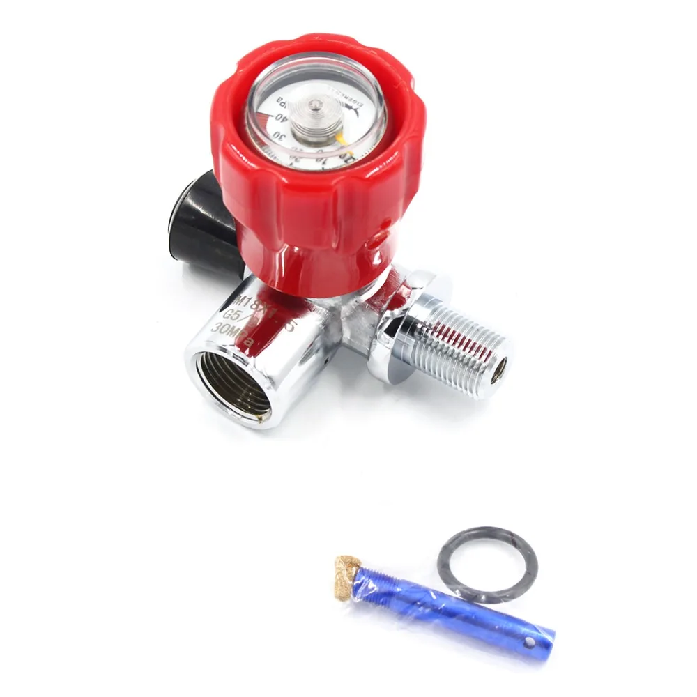 PCP Paintball Din Valve Tank ON/OFF Valves with Gauge ON SIDE G5/8