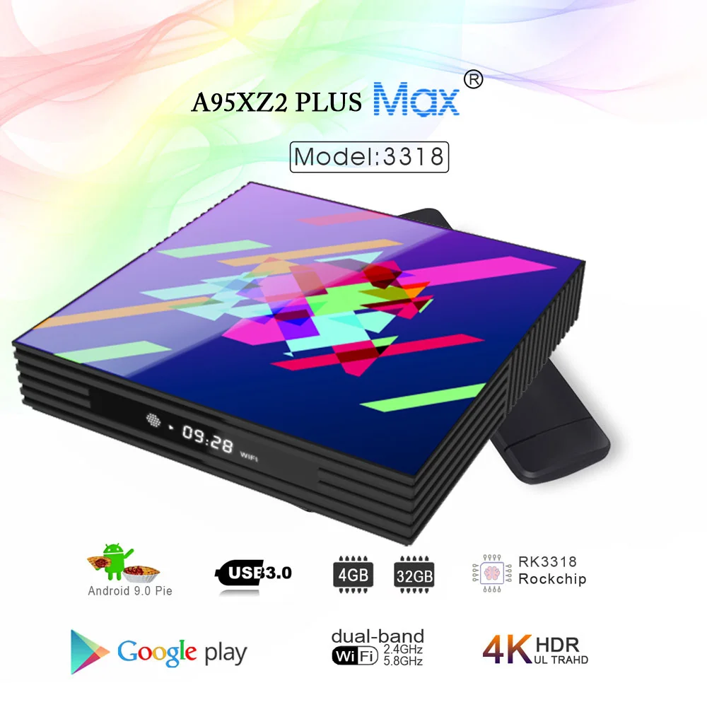 Google tv box android 9,0 H96 MAX Rockchip 4G 16 GB 32 GB 64 GB Android tv box 2,4/5,0G WiFi Bluetooth 4,0 4 K 3D iptv Android box