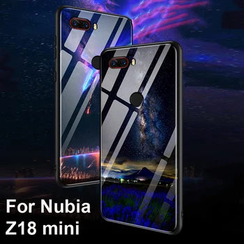 

Coque For Nubia z18 mini case capa tempered glass + soft edge back cover 5.7'' For Nubia z18mini z 18 mini glass cases shell