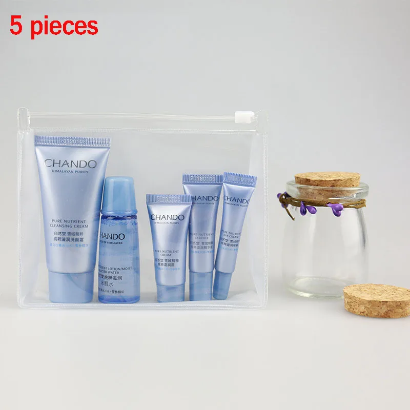 Hot pressed PVC cosmetic bag transparent skin care packaging zipper bag