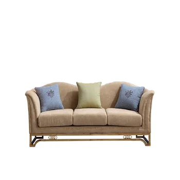 

Hot sale luxury furniture sofa sets/ stainless steel metal frame fabric sofa sets