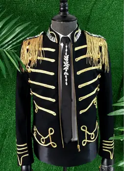 

men suits designs masculino homme stage costumes for singers men embroidery blazer dance clothes jacket star style dress black
