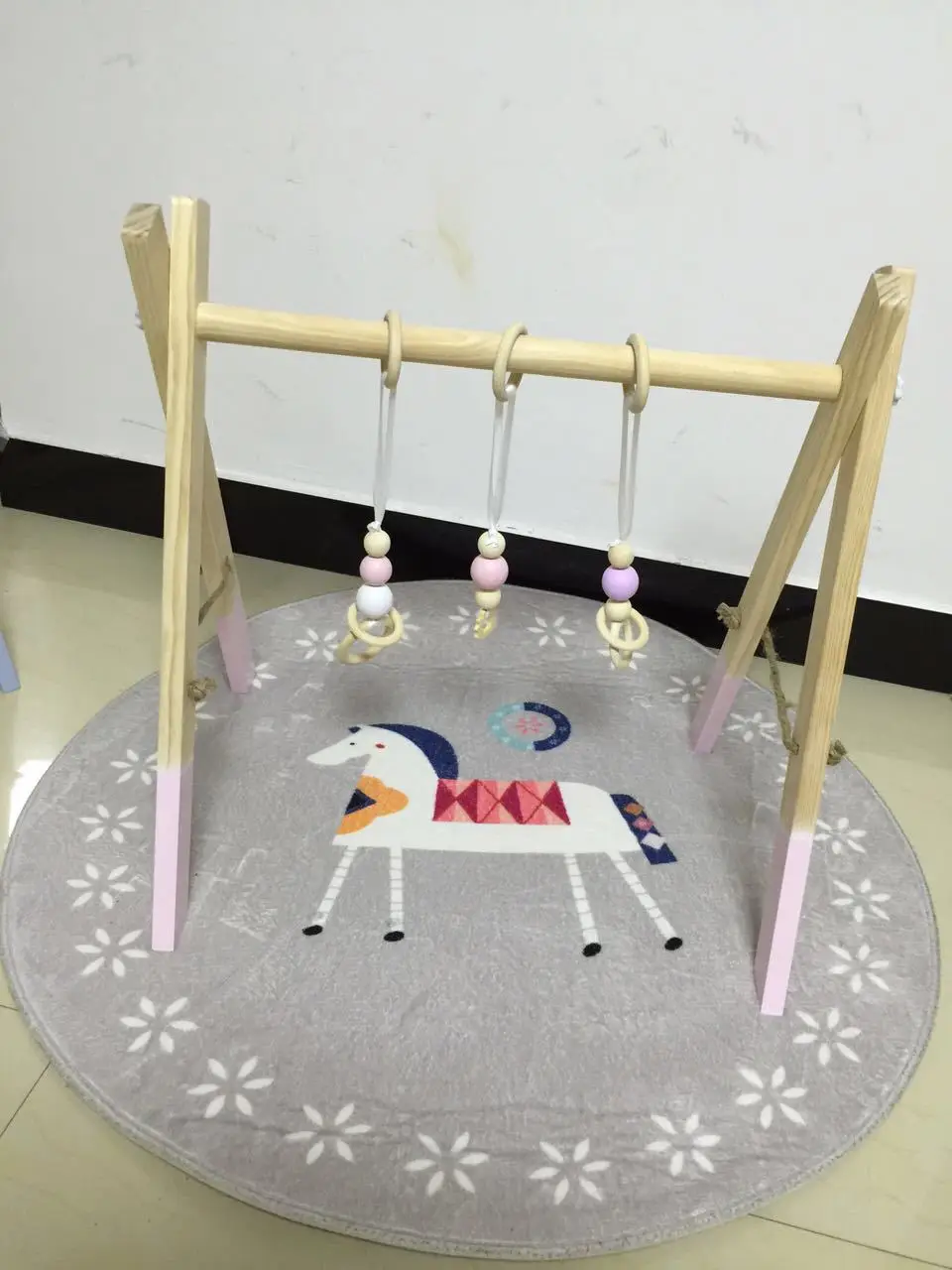 Новое поступление скандинавский деревянный игровой, для тренировок рамки для игр детская гремелка для тренажерного зала мебель для новорожденных фотографии реквизит детская комната деревянный декор - Цвет: Pink