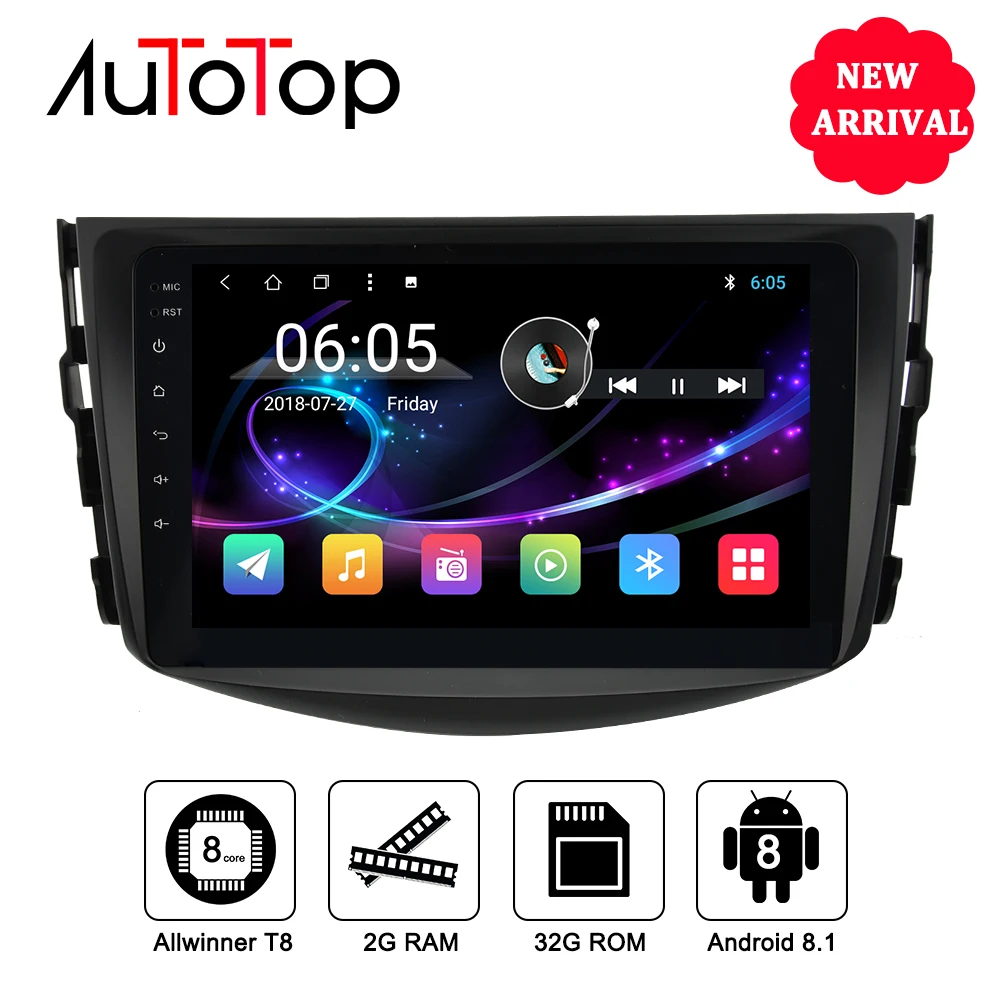 Sale AUTOTOP 2 din Android 8.1 Car Radio for Rav 4 2007-2011 With 1024*600 8" Touch Screen GPS Navigation Wifi T8 Octa Core (No DVD) 0