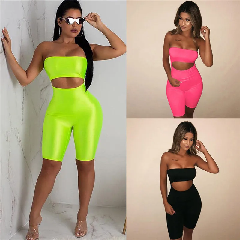 strapless bodycon romper