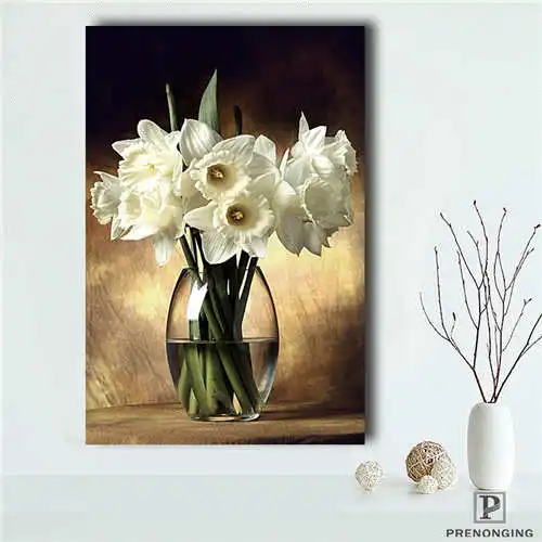 

Custom Canvas Poster Vase Flower (2) Posters Cloth Fabric Wall Art Pictures For Living Room Decor#18-12-16-S-01-18