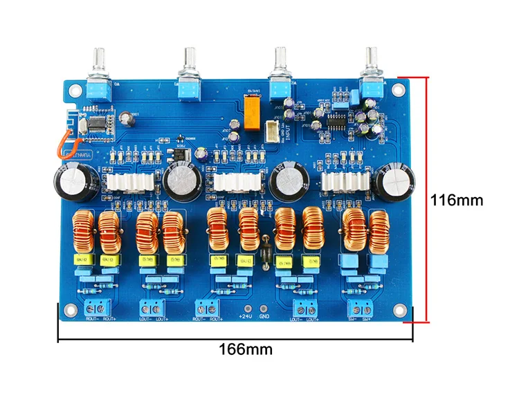 GHXAMP TPA3116 4,1 канальный Bluetooth амплитfier аудио плата 50 Вт* 4+ 100 Вт Высокая мощность TPA3116D2 Класс D Amp Bluetooth 4,2 DC24V