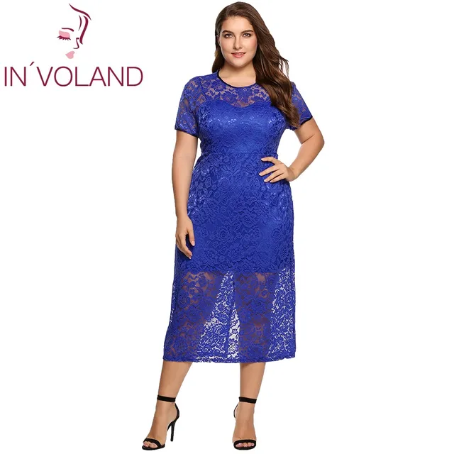 involand women lace dress plus size summer short sleeve floral lace plus size summer dresses with sleeves