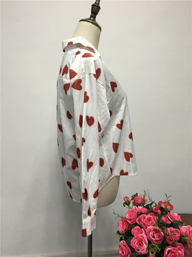 Rugod Весенняя Элегантная блузка с принтом для женщин Модная стильная повседневная трикотажная рубашка с длинным рукавом feminina blusa