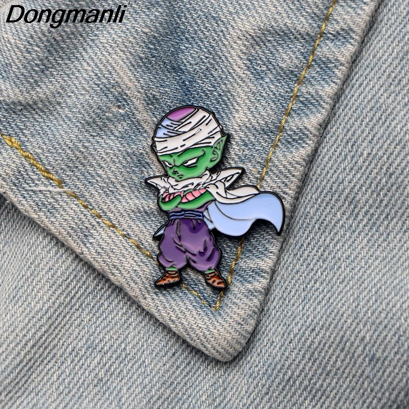 

DMLSKY Dragon Ball Z Brooches Anime Piccolo Metal Pin Badges Cartoon Icon on The Backpack Pins for Clothing Jewelry M2687