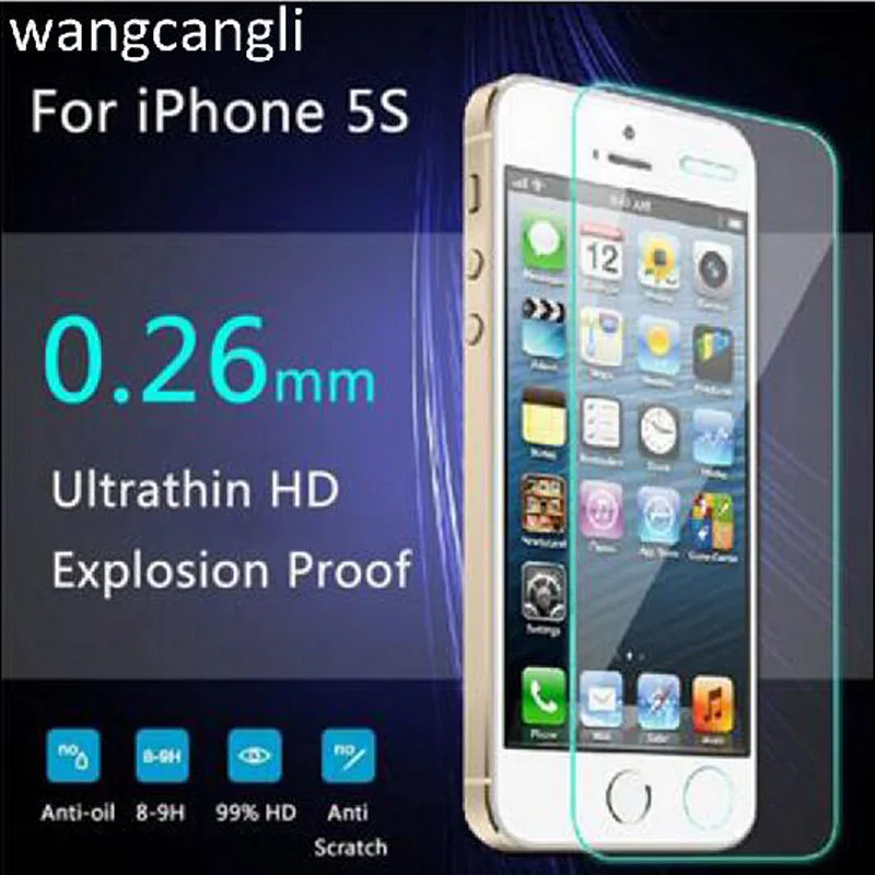 imágenes para 5S Wangcangli 100 unids 0.3mm para iphone5 5c vidrio templado para iphone 5 5s 9 h duro 2.5d protector de pantalla + limpieza herramientas imágenes para 5S Wangcangli 100 unids 0.3mm para iphone5 5c vidrio templado para iphone 5 5s 9 h duro 2.5d protector de pantalla + limpieza herramientas