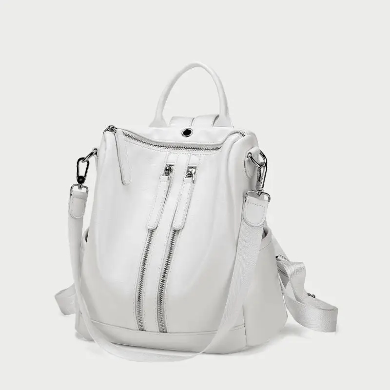 buy Sheepskin Backpack Female New Design Fashion Women Backpack Real Leather Soft Shoulder School Bag Small Travel Mochila Feminina