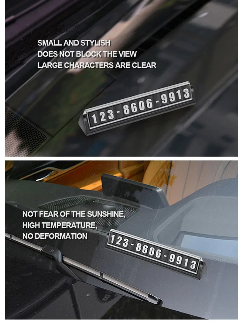 Car Temporary Parking Card Luminous Phone Number Night Magnetic Plate Cards Dual Number Sticker Hidden Auto Interior Accessories (7)