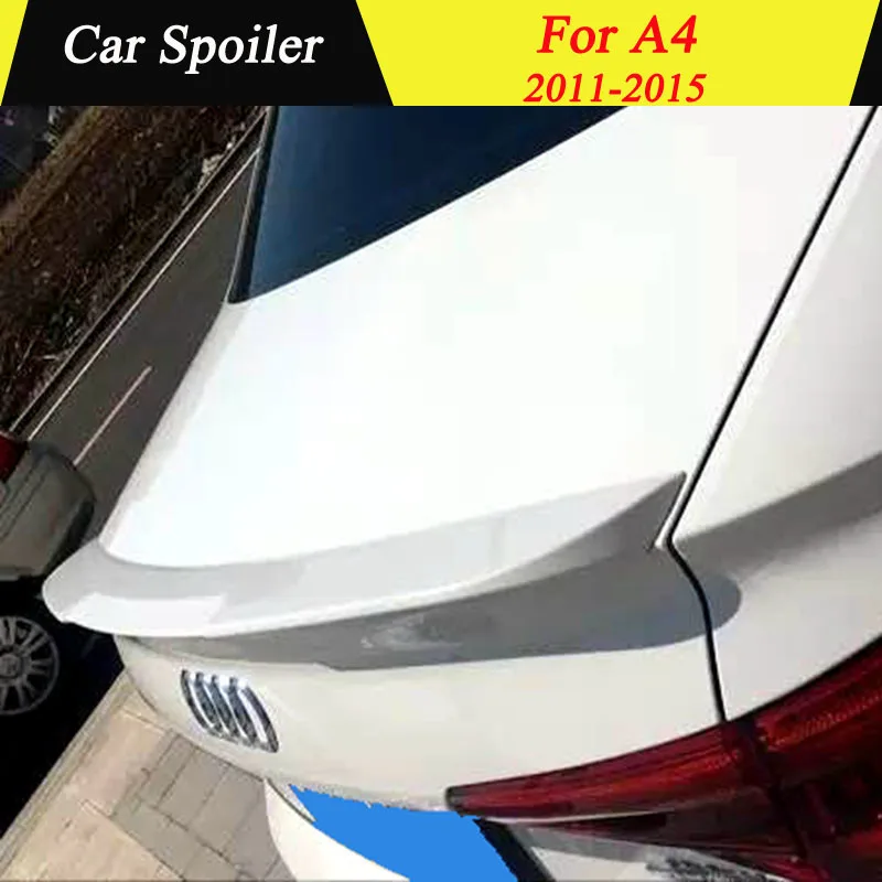 

For Audi A4 2011 2012 2013 2014 2015 Rear Trunk Spoiler V Type High Quality ABS Material Primer Color Car Tail Wing Decoration